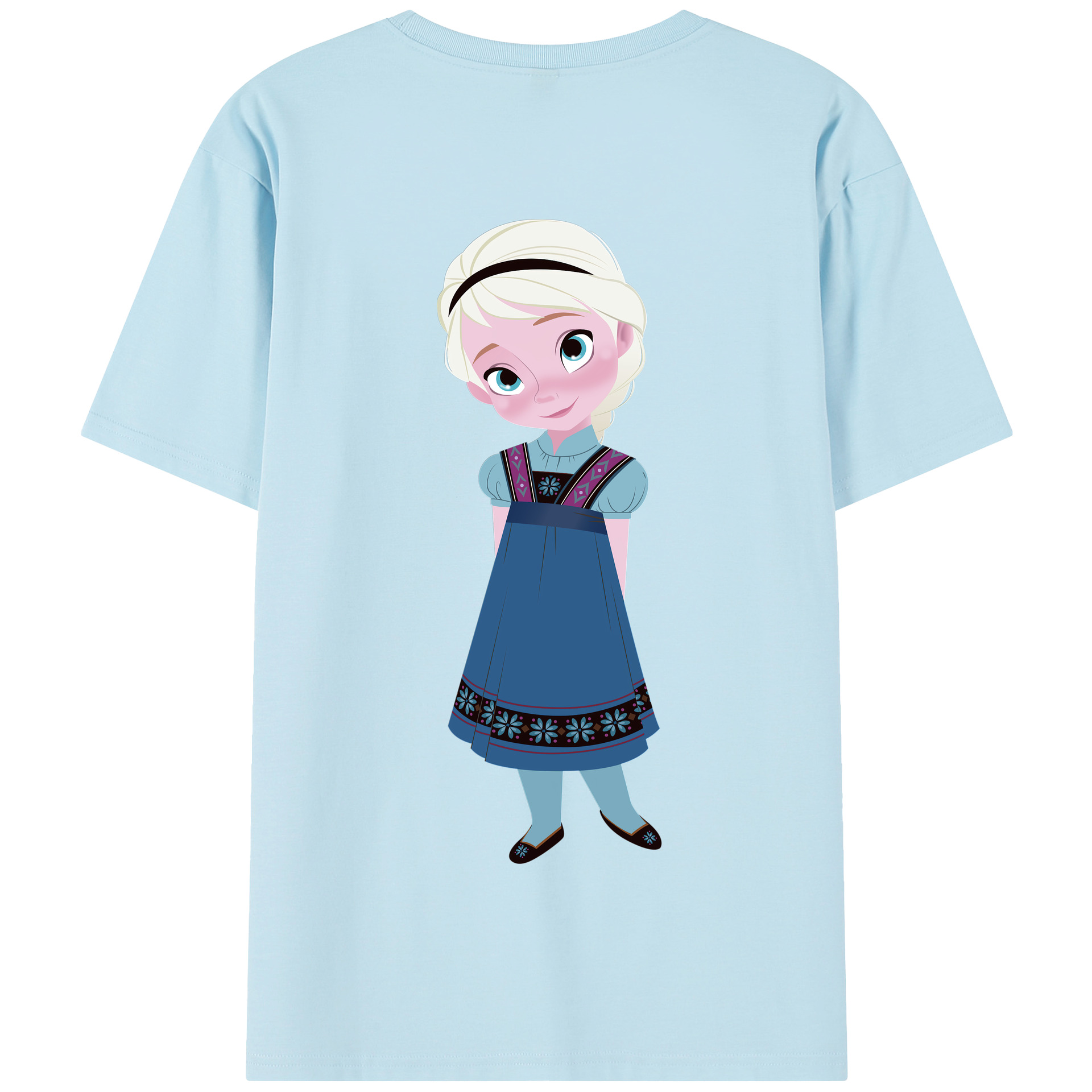 （画像用） アナと雪の女王 アンナ エルサ Frozen Anna Elsa 綿100％半袖Tシャツ（背面プリント）